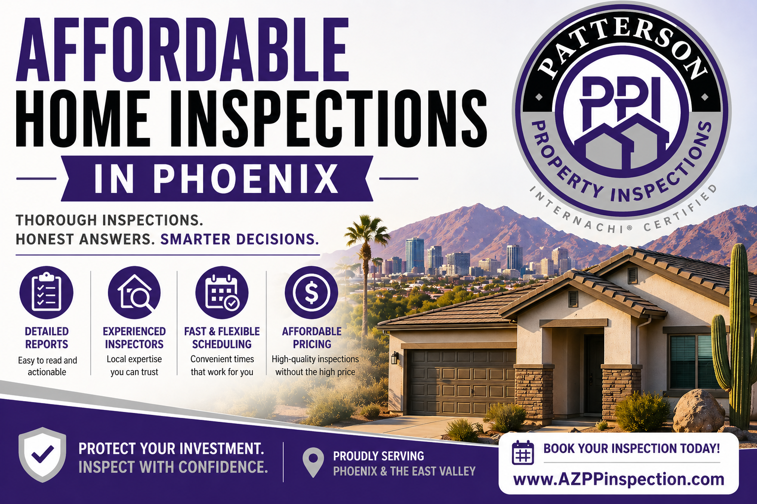 Affordable home inspections phoenix arizona with Patterson Property Inspections